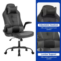 Chaise gaming BestMassage, chaise de bureau d'ordinateur avec soutien lombaire et appui-tête réglable et cuir PU, chaise gamer pour adultes