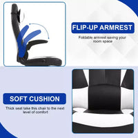 Chaise gaming BestMassage, chaise de bureau d'ordinateur avec soutien lombaire et appui-tête réglable et cuir PU, chaise gamer pour adultes