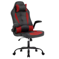 Chaise gaming BestMassage, chaise de bureau d'ordinateur avec soutien lombaire et appui-tête réglable et cuir PU, chaise gamer pour adultes