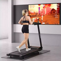 Tapis de course pliable DeerRun A1 Pro+ avec inclinaison de 6 %, machine de course Bluetooth pour la marche et la course