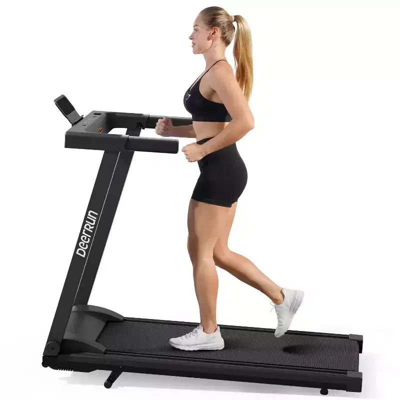 Tapis de course pliable DeerRun A1 Pro+ avec inclinaison de 6 %, machine de course Bluetooth pour la marche et la course
