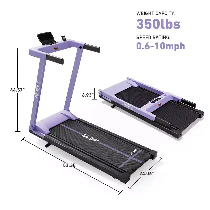 Tapis de course pliable 3 en 1 DeerRun A1 Pro+ conçu pour la maison, avec inclinaison de 6 %