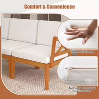 Costway Ensemble de Meubles de Patio en Bois d'Acacia 10 Pièces avec Coussins et Table Basse à 2 Niveaux