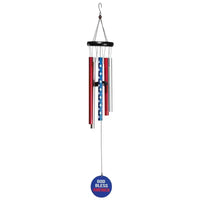 Dicksons God Bless Our America Carillon à vent en aluminium rouge et blanc de 35 pouces