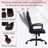 BestMassage Chaise de jeu Chaise de bureau avec soutien lombaire Hauteur réglable Cuir PU Chaise de direction pour femmes, hommes et adultes