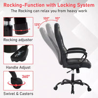 BestMassage Chaise de jeu Chaise de bureau avec soutien lombaire Hauteur réglable Cuir PU Chaise de direction pour femmes, hommes et adultes