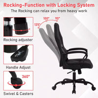 BestMassage Chaise de jeu Chaise de bureau avec soutien lombaire Hauteur réglable Cuir PU Chaise de direction pour femmes, hommes et adultes