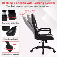 BestMassage Chaise de jeu Chaise de bureau avec soutien lombaire Hauteur réglable Cuir PU Chaise de direction pour femmes, hommes et adultes