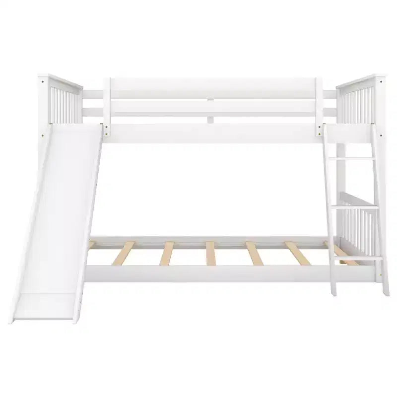 Whisen Lit superposé en bois Full au-dessus de Full avec toboggan convertible et échelle