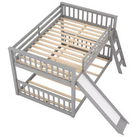 Whisen Lit superposé en bois Full au-dessus de Full avec toboggan convertible et échelle