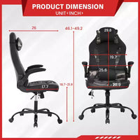 Chaise de jeu FDW Chaise de bureau avec support lombaire Chaises de jeu vidéo en cuir PU pour adultes
