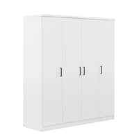 Armoire penderie 4 portes Whisen Wood avec tringle, 1 tiroir et étagères de rangement