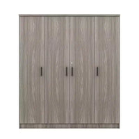 Armoire penderie 4 portes Whisen Wood avec tringle, 1 tiroir et étagères de rangement