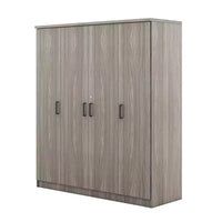 Armoire penderie 4 portes Whisen Wood avec tringle, 1 tiroir et étagères de rangement