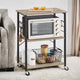 Étagère de cuisine à roulettes, Desserte de service à 3 niveaux, Chariot de cuisine, Étagère pour micro-ondes, pour Mini Four, Grille-pain, avec 6 Crochets