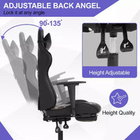 Chaise de jeu BestMassage, chaise de gamer avec support lombaire et repose-pieds, conception pivotante roulante, chaise de bureau pour la maison et le jeu