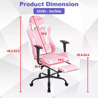 Chaise de jeu BestMassage, chaise de gamer avec support lombaire et repose-pieds, conception pivotante roulante, chaise de bureau pour la maison et le jeu