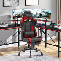 Chaise de jeu BestMassage, chaise de gamer avec support lombaire et repose-pieds, conception pivotante roulante, chaise de bureau pour la maison et le jeu