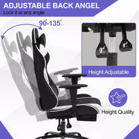 Chaise de jeu BestMassage, chaise de gamer avec support lombaire et repose-pieds, conception pivotante roulante, chaise de bureau pour la maison et le jeu