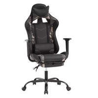Chaise de jeu BestMassage, chaise de gamer avec support lombaire et repose-pieds, conception pivotante roulante, chaise de bureau pour la maison et le jeu