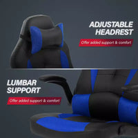 Chaise de jeu BestMassage, chaise de bureau avec support lombaire, revêtement en similicuir et base pivotante à roulettes pour le jeu sur PC et l'utilisation exécutive
