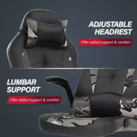 Chaise de jeu BestMassage, chaise de bureau avec support lombaire, revêtement en similicuir et base pivotante à roulettes pour le jeu sur PC et l'utilisation exécutive