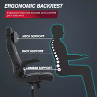 Chaise de jeu BestMassage, chaise de bureau avec support lombaire, revêtement en similicuir et base pivotante à roulettes pour le jeu sur PC et l'utilisation exécutive