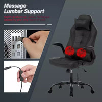 Chaise de jeu BestMassage, chaise de bureau avec support lombaire, revêtement en similicuir et base pivotante à roulettes pour le jeu sur PC et l'utilisation exécutive
