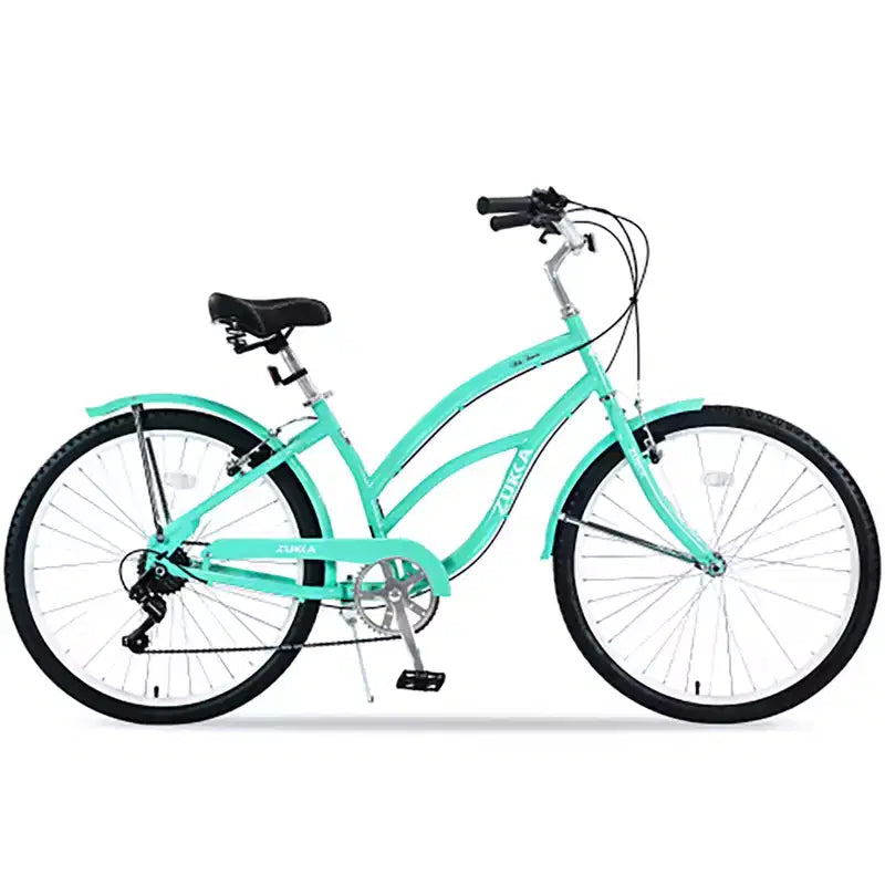 Vélo de croisière 26 pouces, 7 vitesses, multicolore, vélo de croisière de plage homme femme avec freins V avant et arrière