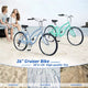 Vélo de croisière 26 pouces, 7 vitesses, multicolore, vélo de croisière de plage homme femme avec freins V avant et arrière