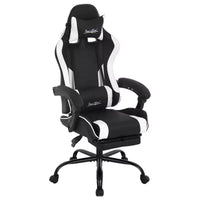 FDW Chaise de jeu Chaise de bureau de course avec repose-pieds Support lombaire Appui-tête Accoudoir Chaise de gamer PC réglable à roulettes pivotante