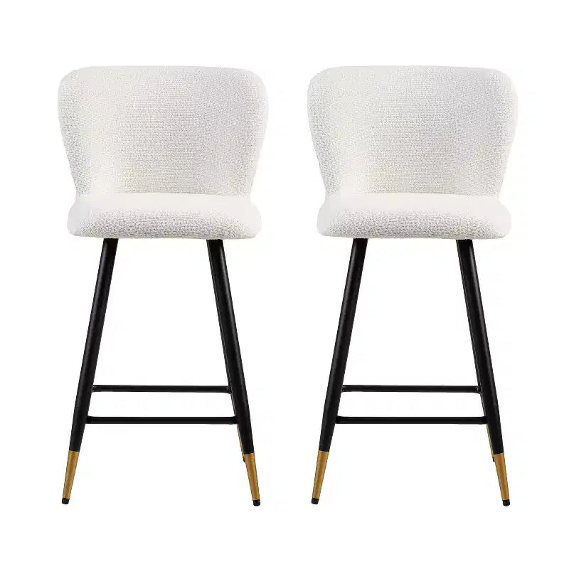 Tabourets de bar rembourrés modernes Christopher Knight Home Serein 26 po avec pieds métalliques à bouts dorés (lot de 2)