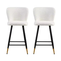 Tabourets de bar rembourrés modernes Christopher Knight Home Serein 26 po avec pieds métalliques à bouts dorés (lot de 2)