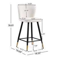Tabourets de bar rembourrés modernes Christopher Knight Home Serein 26 po avec pieds métalliques à bouts dorés (lot de 2)