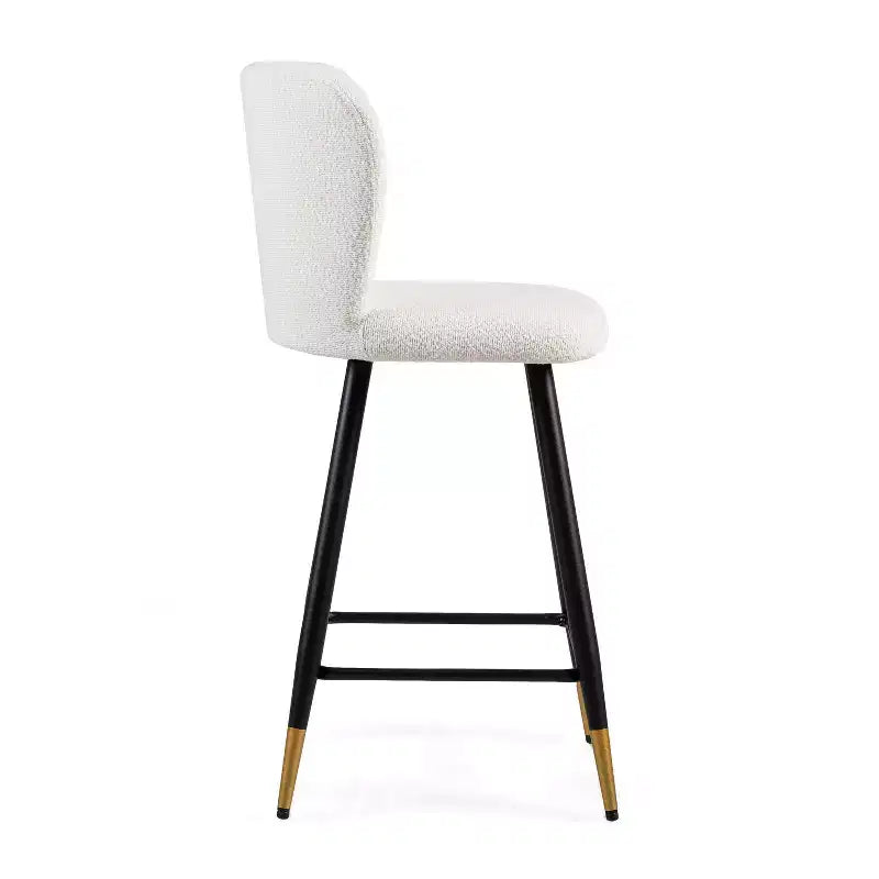 Tabourets de bar rembourrés modernes Christopher Knight Home Serein 26 po avec pieds métalliques à bouts dorés (lot de 2)