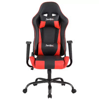 Chaise de jeu BestMassage, chaise de bureau avec support lombaire, appui-tête, accoudoirs et roulettes pivotantes pour joueurs de PC