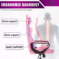 Chaise de bureau de jeu BestMassage Chaise de bureau Chaise d'ordinateur avec accoudoirs Support lombaire pivotant à 360° Chaise de direction pour adultes