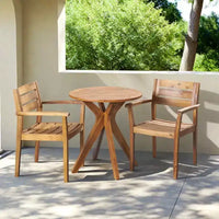 Christopher Knight Home Stamford Ensemble bistro d'extérieur 3 pièces en bois d'acacia