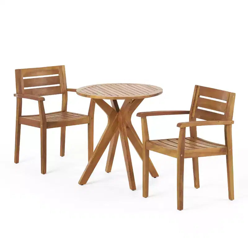 Christopher Knight Home Stamford Ensemble bistro d'extérieur 3 pièces en bois d'acacia