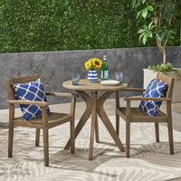 Christopher Knight Home Stamford Ensemble bistro d'extérieur 3 pièces en bois d'acacia