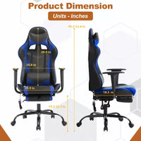 Chaise gaming de course BestMassage, chaise de bureau de massage à fonction massage, soutien lombaire, cuir PU, pour adultes