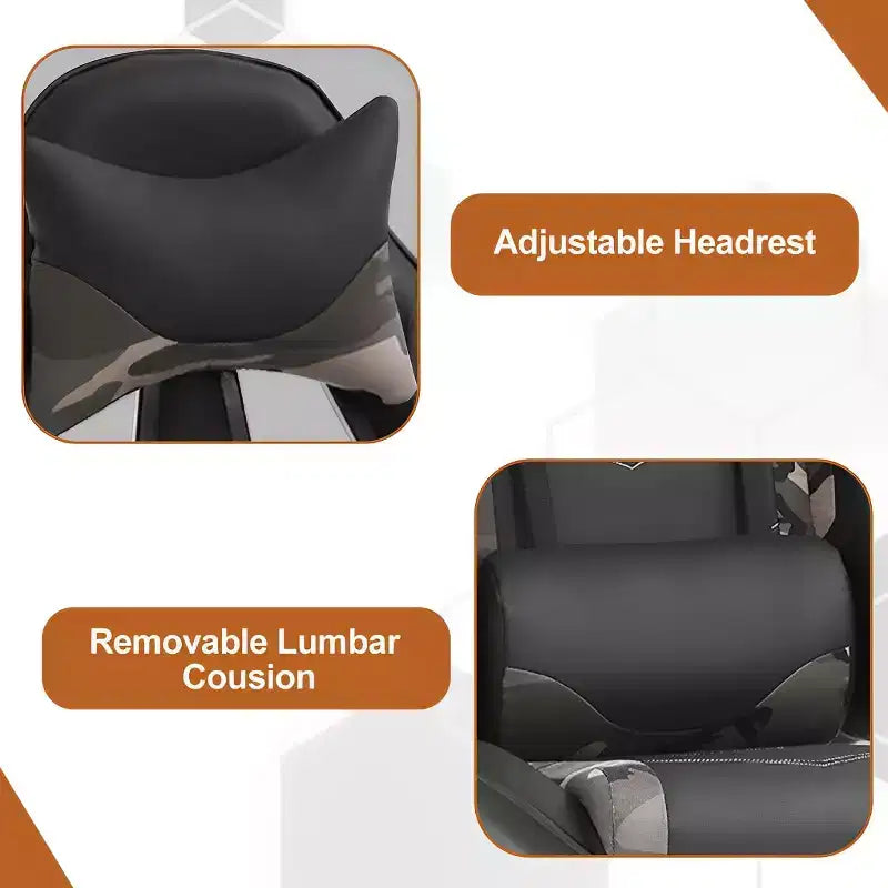Chaise gaming de course BestMassage, chaise de bureau de massage à fonction massage, soutien lombaire, cuir PU, pour adultes