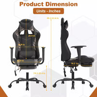 Chaise gaming de course BestMassage, chaise de bureau de massage à fonction massage, soutien lombaire, cuir PU, pour adultes