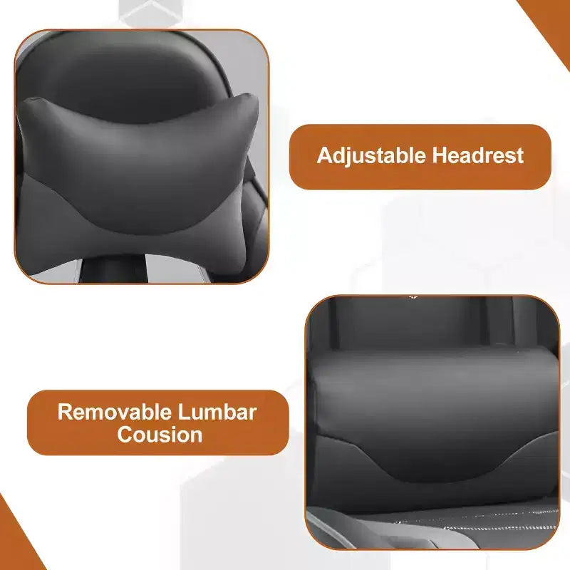Chaise gaming de course BestMassage, chaise de bureau de massage à fonction massage, soutien lombaire, cuir PU, pour adultes