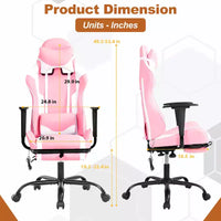 Chaise gaming de course BestMassage, chaise de bureau de massage à fonction massage, soutien lombaire, cuir PU, pour adultes