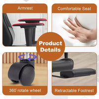 Chaise gaming de course BestMassage, chaise de bureau de massage à fonction massage, soutien lombaire, cuir PU, pour adultes