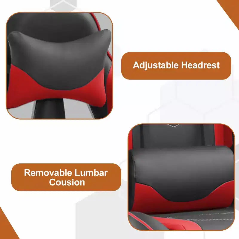 Chaise gaming de course BestMassage, chaise de bureau de massage à fonction massage, soutien lombaire, cuir PU, pour adultes
