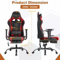 Chaise gaming de course BestMassage, chaise de bureau de massage à fonction massage, soutien lombaire, cuir PU, pour adultes