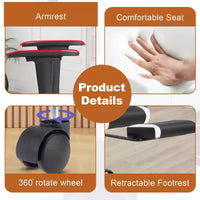 Chaise gaming de course BestMassage, chaise de bureau de massage à fonction massage, soutien lombaire, cuir PU, pour adultes