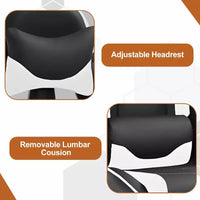 Chaise gaming de course BestMassage, chaise de bureau de massage à fonction massage, soutien lombaire, cuir PU, pour adultes